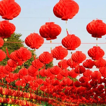 10/20/50 Piese Tradițională Chineză Red Lantern De Hârtie Pentru 2024 Anul Nou Chinezesc Decor Stea Impermeabil Festivalul De Felinare