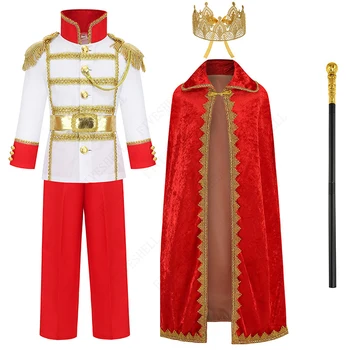 Copii De Halloween Prințul Cosplay Carnaval Copii Baieti Imbracaminte Petrecere De Ziua De Imbracat Regele Mantie De Prinț Fermecător Costume