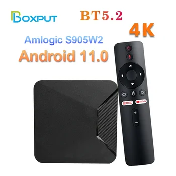 iATV Q5 Plus Amlogic S905W2 Smart TV Box Android 11.0 Voce de Control de la Distanță 4K HDR 2.4 G 5G Dual WiFi BT Smart Set Top Box