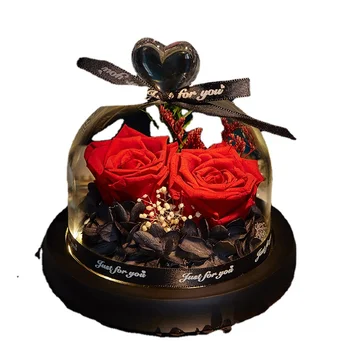 Conservate de Flori Proaspete Cutie de Cadou Capac de Sticla a Crescut de Flori Uscate Ornamente pentru Iubita Prietena