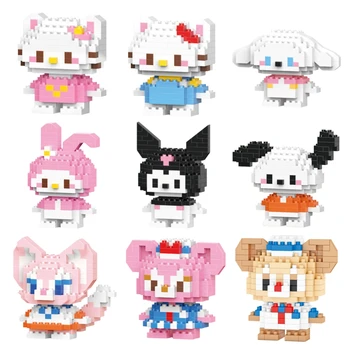 Disney 108 stil Cusatura LinaBell Hello Kitty Blocuri Desene animate Printesa Figrues Cărămizi Copii Asamblare Jucarii Model de Cadou