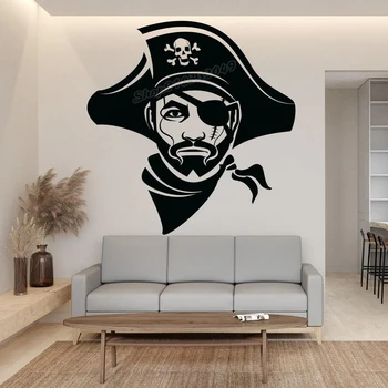 Vinil De Perete Decal Corsair Pirat Pirat Mare Rogue Cârlig Marinar Skipper Rom Comoara Autocolant Perete Băieți Dormitor Decor Mural B315