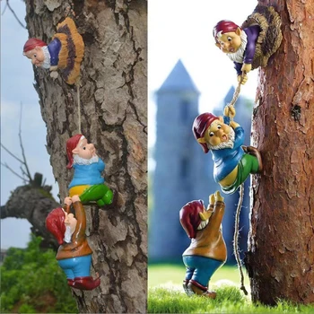 Desene Animate Elf Pitic De Alpinism Copac Sculptură Figurine Decoratiuni De Gradina