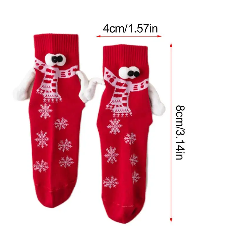 Crăciun Magnetic Mana Sosete Unisex Negru Roșu Cuplu Ciorap De Bumbac Se Țin De Mâini Șosete Lungi Fetele Harajuku Noutate Șosete - 5