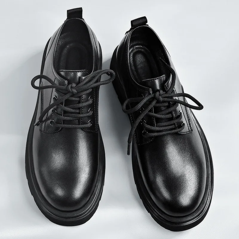 Pantofi pentru bărbați 2023 Noi de Vara Stil Britanic Neagra Casual din Piele Pantofi Barbati de Afaceri Rochie Capul Mare Lucru de Moda Pantofi - 3