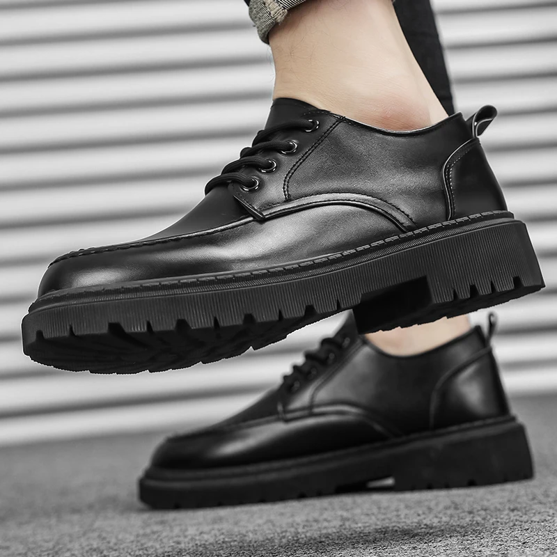Pantofi pentru bărbați 2023 Noi de Vara Stil Britanic Neagra Casual din Piele Pantofi Barbati de Afaceri Rochie Capul Mare Lucru de Moda Pantofi - 4