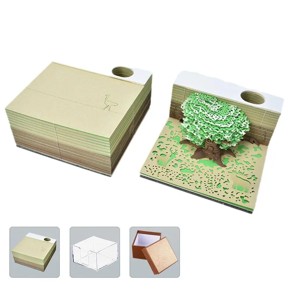 Jungla Secret 3D Creative Pad 3D Copac Lacrimă Treptată Birouri Hârtie de Crăciun Frumoase de Ziua de nastere Note Notă Cadou Prieteni Z2O9 - 3