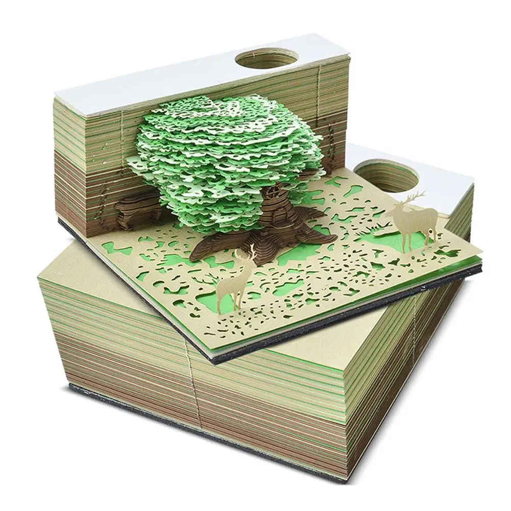 Jungla Secret 3D Creative Pad 3D Copac Lacrimă Treptată Birouri Hârtie de Crăciun Frumoase de Ziua de nastere Note Notă Cadou Prieteni Z2O9 - 4
