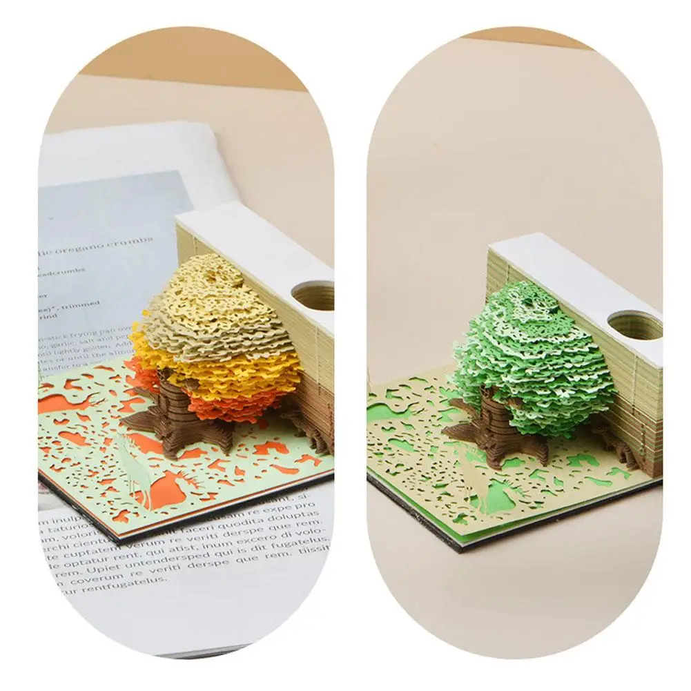 Jungla Secret 3D Creative Pad 3D Copac Lacrimă Treptată Birouri Hârtie de Crăciun Frumoase de Ziua de nastere Note Notă Cadou Prieteni Z2O9 - 5