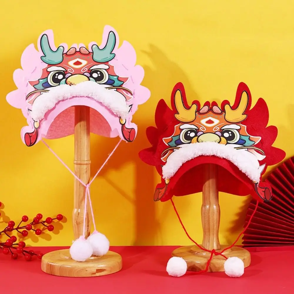 Stil Chinezesc Anul Nou Chinezesc Pălărie Naționale Valul De Mână De Asamblare De Desene Animate Dragon Pălărie An Nou Fericit, Vacanță Diy - 3