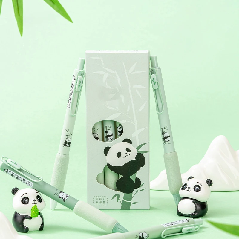 1/4buc Panda Drăguț Gradient de Verde Mecanice, Pixuri cu Gel Grip Moale Apăsați Neutru Stilou pentru a Scrie articole de Papetărie Cadou Rechizite Școlare - 0