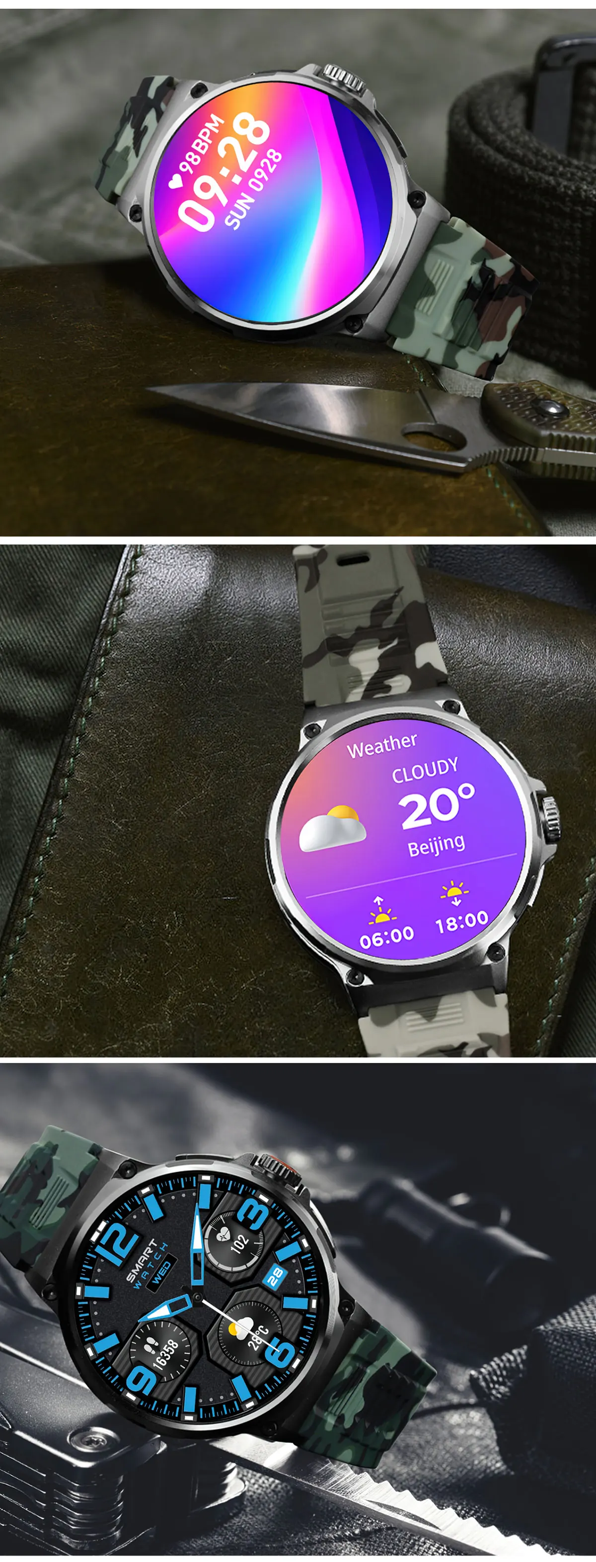 ZZYSMART Ceas Inteligent Bărbați 1.85 Inch Sport Fitness Tracker Bluetooth Apel Monitor Cardiac 710mAh Smartwatch Pentru Barbati Femei - 5