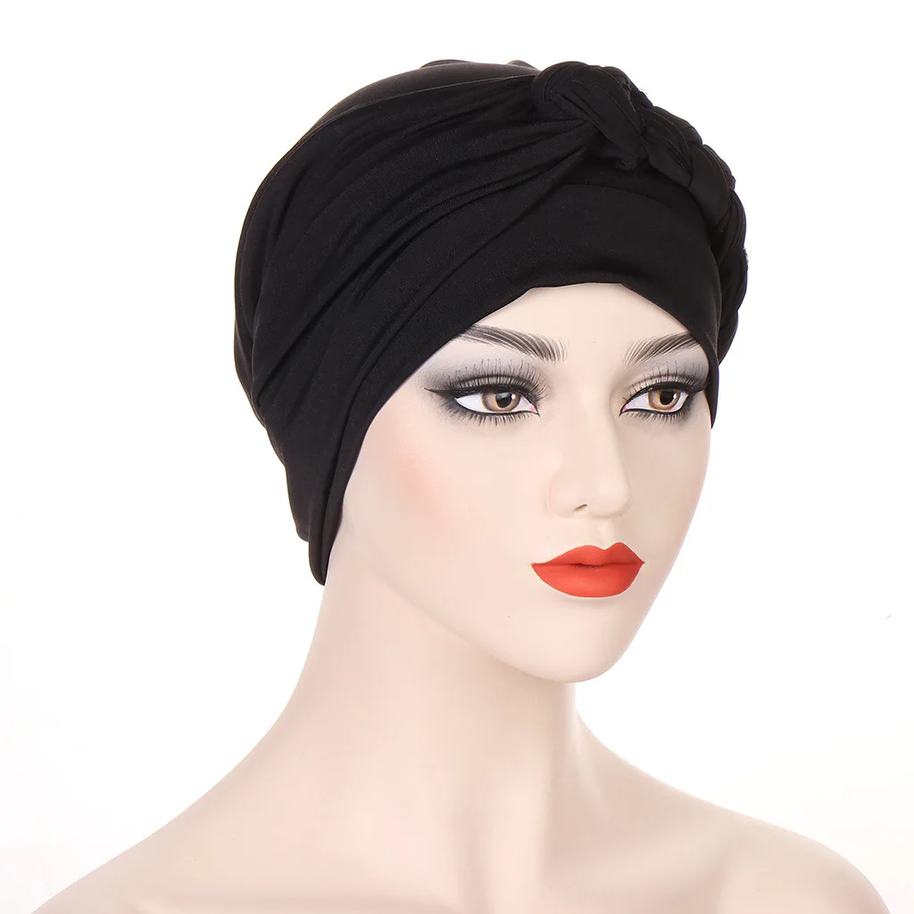 Noi Turban Pălării pentru femei poftă de mâncare Solidă Panglica Hijab Headwrap capace Pre legat Chimioterapie Cap Pălării de Cancer Capacul de Păr - 1