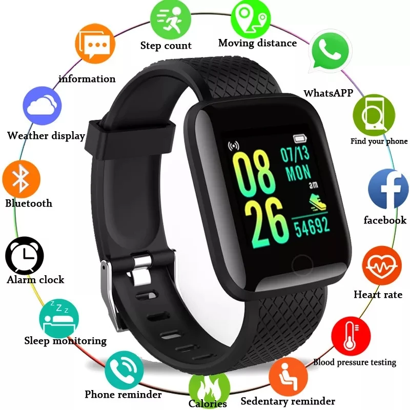 116 Plus Copii Inteligent Brățară Ceas Sport Rezistent La Apa Ceasul Inteligent Heart Rate Monitor De Presiune Sanguina A7 Bluetooth Smartwatch Bărbați - 0