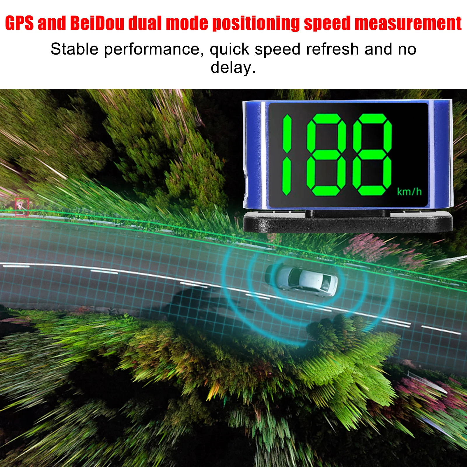 Masina HUD Headup Display GPS Vitezometru Digital cu LED-uri Ecran Font Mare Număr de Telefon Domeniu de Afișare pentru Masina Camion SUV Motocicle - 1