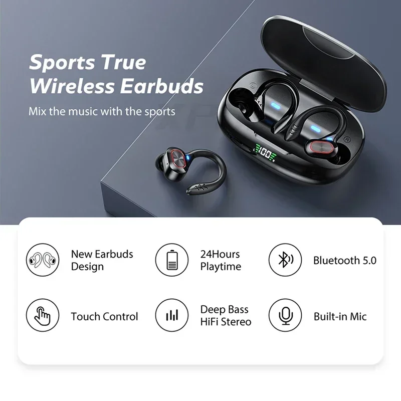 În Ureche Căști Bluetooth Wireless Bluetooth Căști HiFi Stereo Muzică de Cauciuc Pavilioane ENC Anulare a Zgomotului de Jocuri Sport, Căști - 3