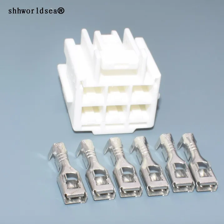 shhworldsea 6pini TS serie de 4,8 mm(187) desigilat plug electric plastic de presiune cablu conector 6098-1716 - 0