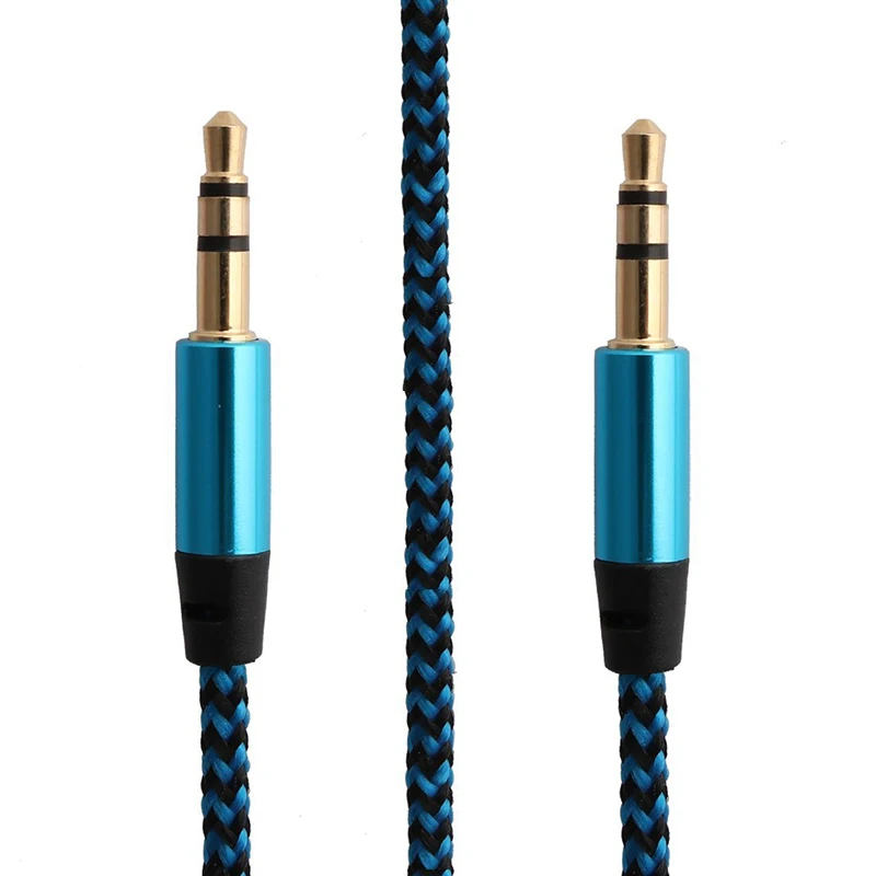 Nailon Cablu Aux Jack 3.5 Mm La 3.5 mm Cablu Audio de sex Masculin De sex Masculin de Aur Plug Masina Aux Cablu Pentru IPhone Samsung 1m 2023 - 2