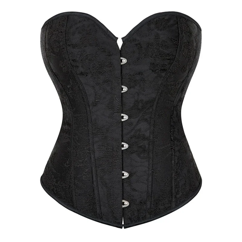 Black jacquard os modelarea corset pentru Femei Slim Corsete Lenjerie Sexy Gotic Corselet - 0