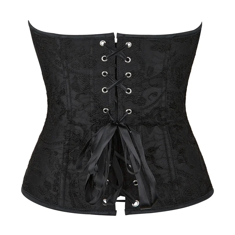 Black jacquard os modelarea corset pentru Femei Slim Corsete Lenjerie Sexy Gotic Corselet - 1