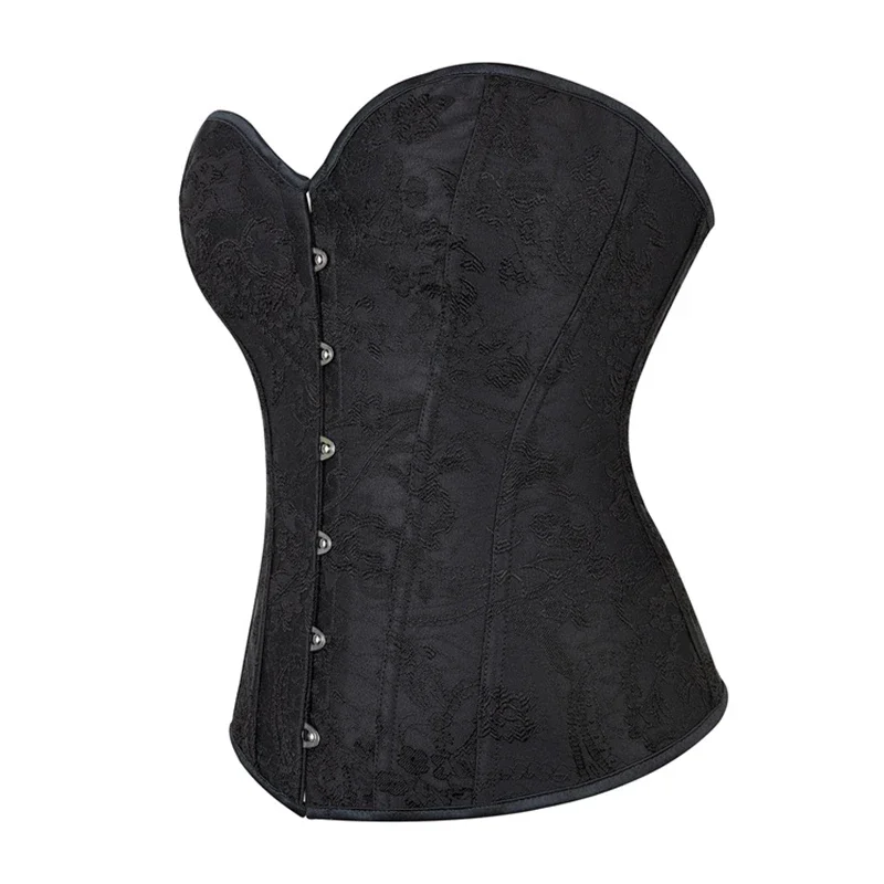 Black jacquard os modelarea corset pentru Femei Slim Corsete Lenjerie Sexy Gotic Corselet - 2