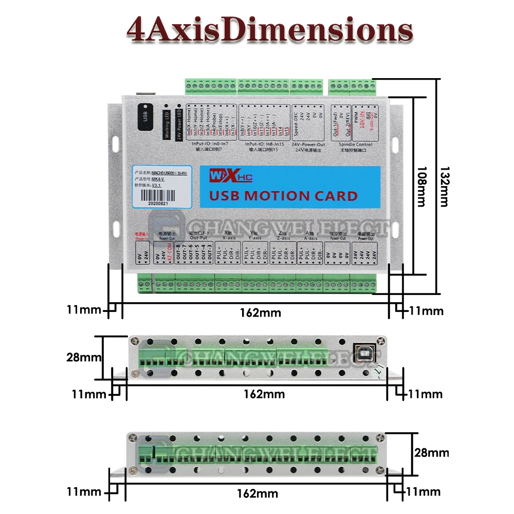 Xhc-motion control board 3 axa 4 axa 6 axa khz mach 3 CNC de tăiere și gravare mașină port usb suport window 7 sistem - 3