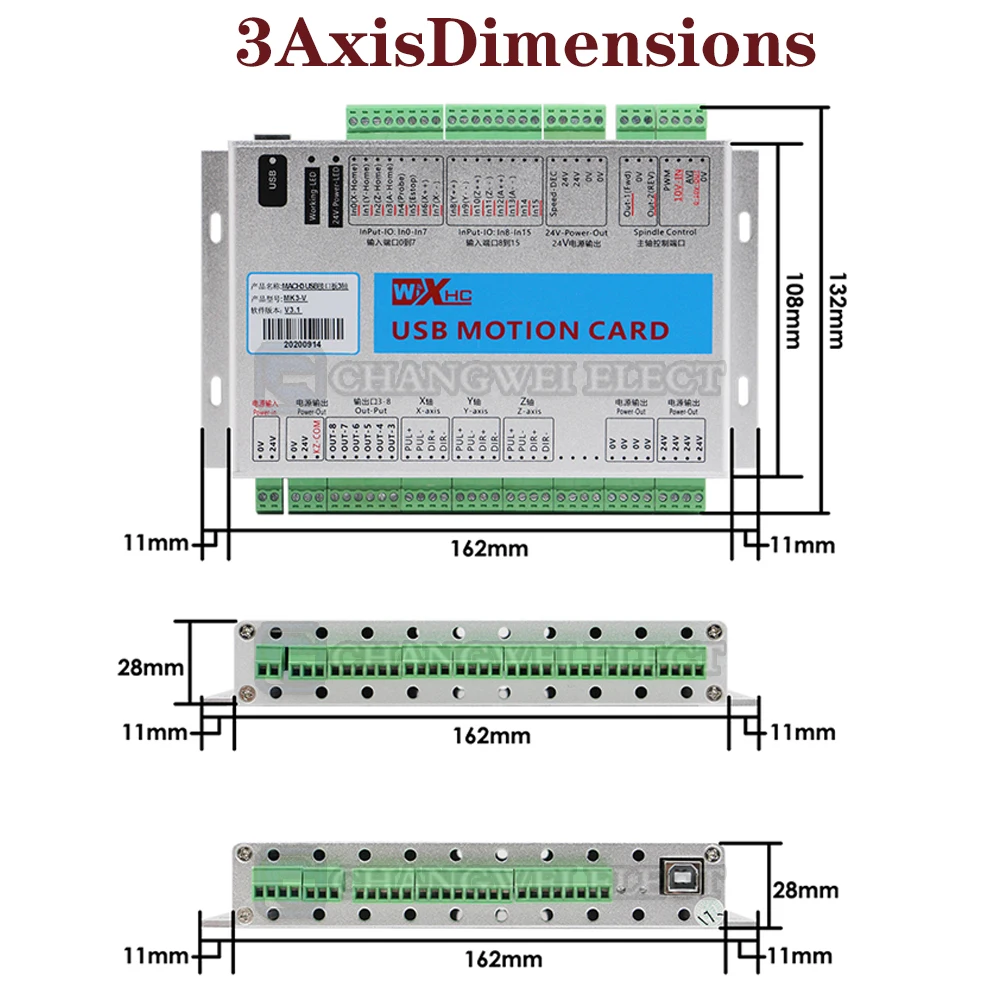 Xhc-motion control board 3 axa 4 axa 6 axa khz mach 3 CNC de tăiere și gravare mașină port usb suport window 7 sistem - 4