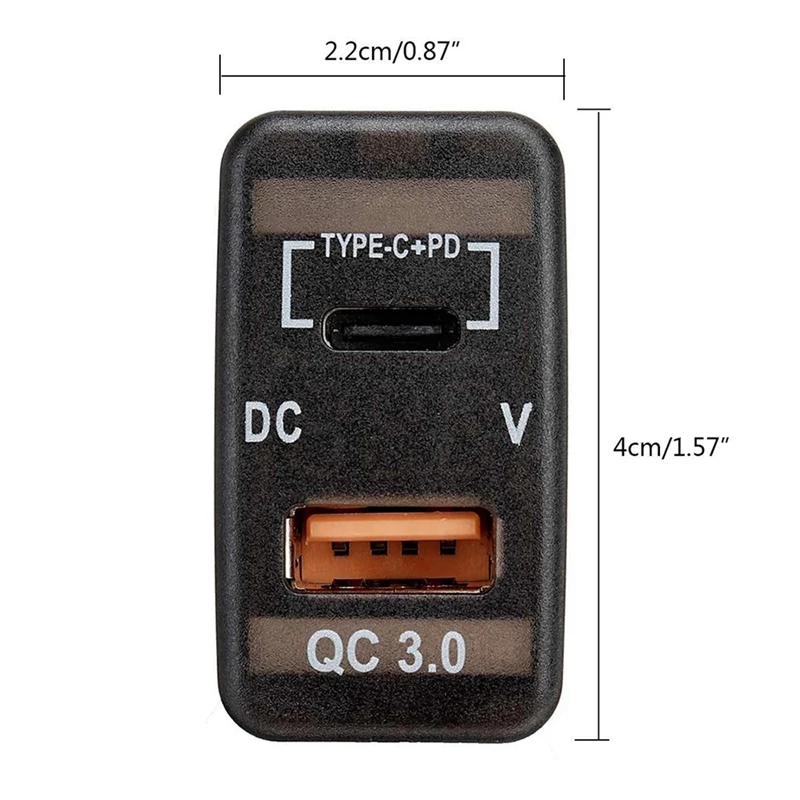 2X Masina Încărcător Rapid Adaptor QC3.0 Dual USB Rapid Incarcator Priza Cu Voltmetru Pentru Toyota Land Cruiser și Hilux Prado FJ - 4