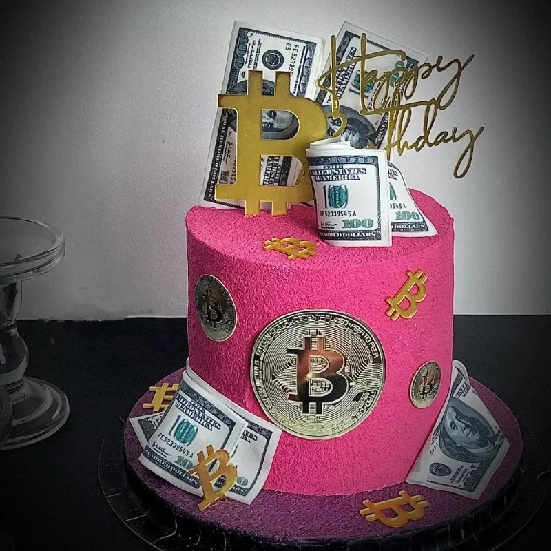 Happy Birthday Cake Topper Acrilice Pic Dolarul SUA Bani Simbol Fată Băiat Ani Tata Petrecerea de Ziua lui Decorare Tort Copilul Semănătorului - 0