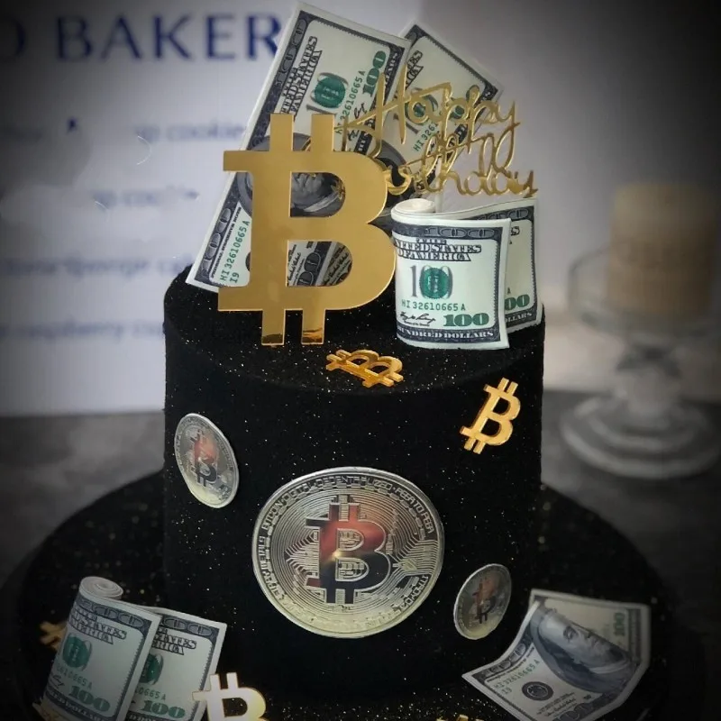 Happy Birthday Cake Topper Acrilice Pic Dolarul SUA Bani Simbol Fată Băiat Ani Tata Petrecerea de Ziua lui Decorare Tort Copilul Semănătorului - 1