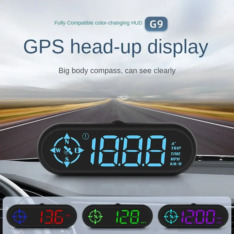 Masina HUD Head-up Display Instrument GPS Auto Multi-Funcție Velometer Compass HD Head-up Display G9 Gps Vitezometru - 0