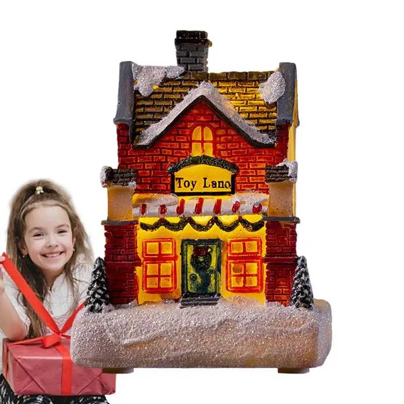 lemax satul de crăciun de Iarnă Sat Magazin de Jucării Strălucitoare de crăciun sat case cu Lumini cu baterii Ornament acasă - 1