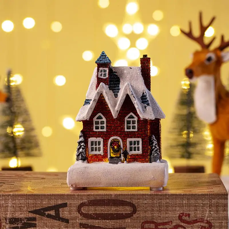 lemax satul de crăciun de Iarnă Sat Magazin de Jucării Strălucitoare de crăciun sat case cu Lumini cu baterii Ornament acasă - 3