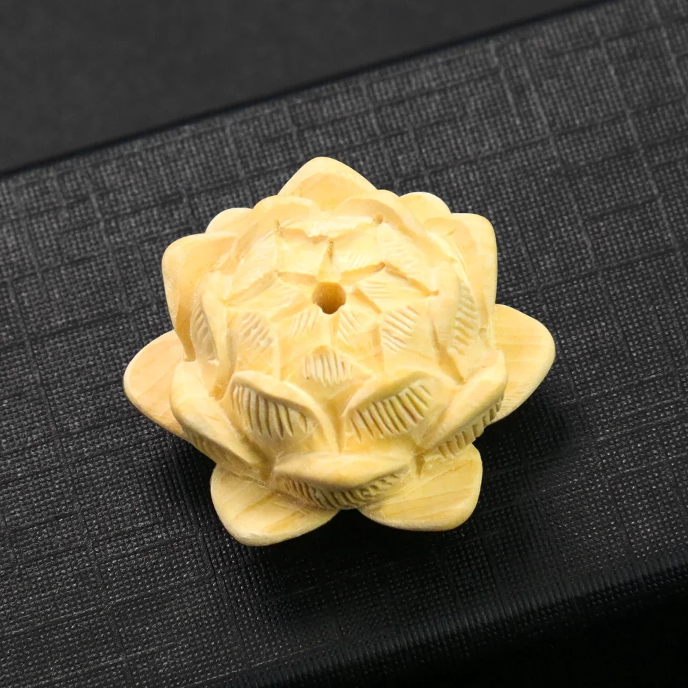 25mm Laser Sculptură 3D Budist Floare de Lotus Artizanat din Lemn Meditație Vindecă Colier Margele Bijuterii Accesorii Figurine Mascota Decor - 0