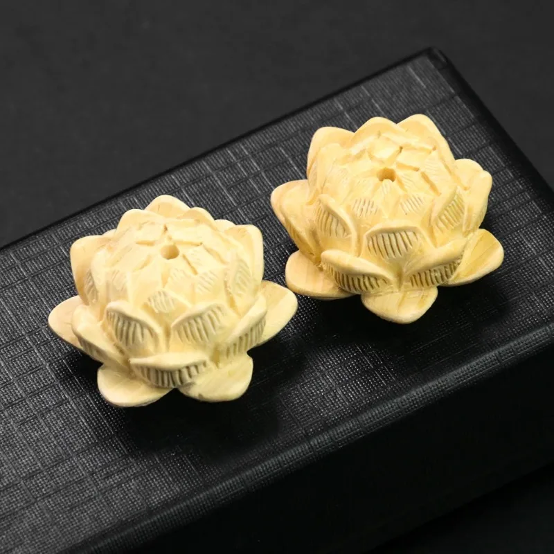 25mm Laser Sculptură 3D Budist Floare de Lotus Artizanat din Lemn Meditație Vindecă Colier Margele Bijuterii Accesorii Figurine Mascota Decor - 5
