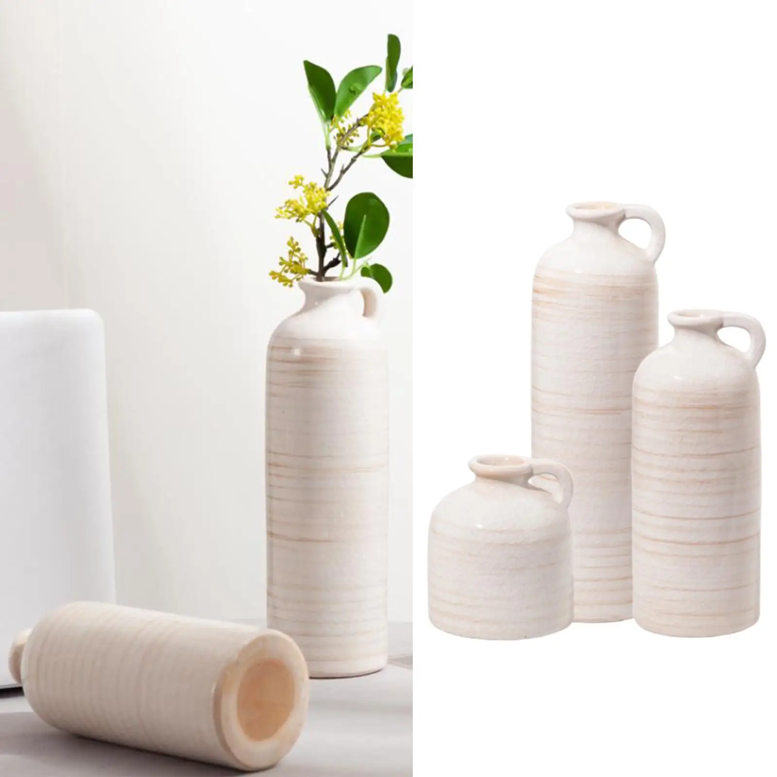 3 Piese Ceramica Vaza pentru Flori de Masă de Plantat Acc Antic Vaza Ceramica de Plantat pentru Dormitor Petrecere Desktop Interior Bucătărie - 1
