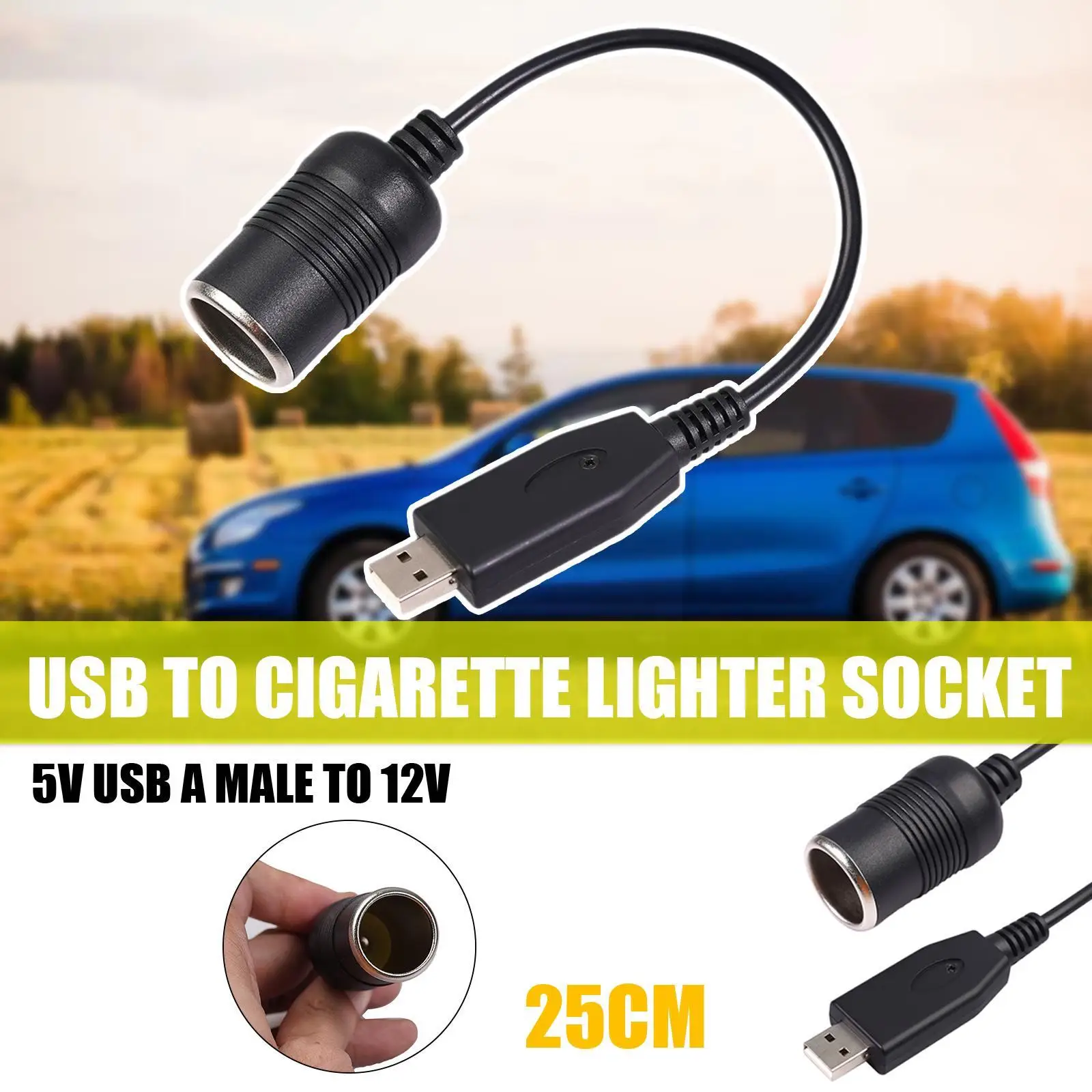 C USB Tip C La 12V Soclu Bricheta Auto Putere Controler cu Fir Masina Convertor Adaptor Electronice Adaptor Cabl K1T0 - 2