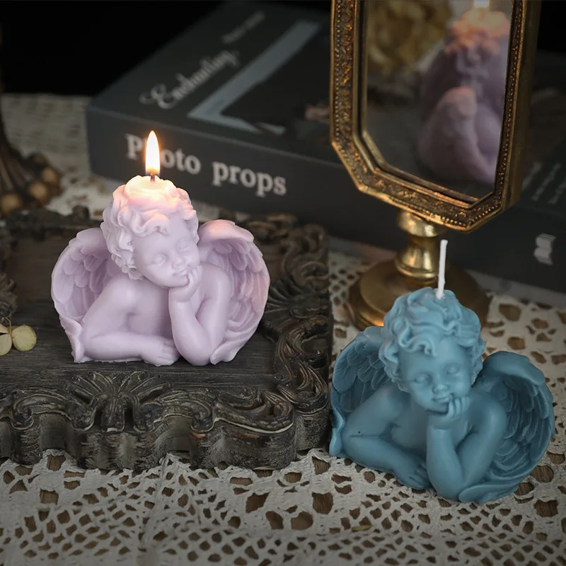 3D Drăguț Înger Aromoterapie Lumanari realizate Manual Parfumate Lumânare Acasă Meserii Dormitor Ornament de Relaxare de Ziua de nastere Cadou de Vacanță - 1