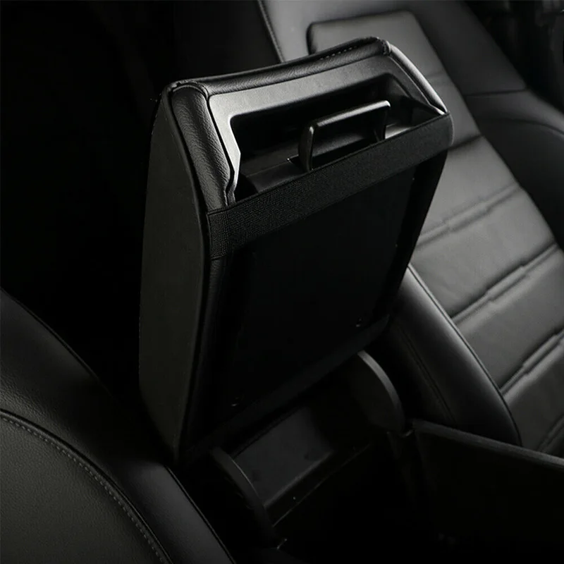 Masina Consola centrala Cotiera Piele Capac Negru Microfibra Tapiterie din Piele pentru Honda Civic 2012 2013 2014 2015 Accesorii de Interior - 4