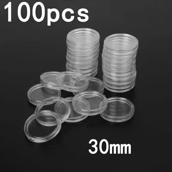 Plastic Monedă Titularii de 30mm Accesorii Capsulă Caz Transparent Display Cadouri Organizator 100buc Proteja Reutilizabile
