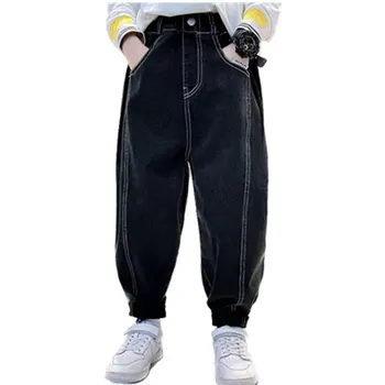 Iarna Coreean Copii Baieti Cald Pantaloni Clasici Cele Mai Noi Moda Denim Adolescenți Haine Copii Pantaloni De Sport Cald Fleece Pantaloni