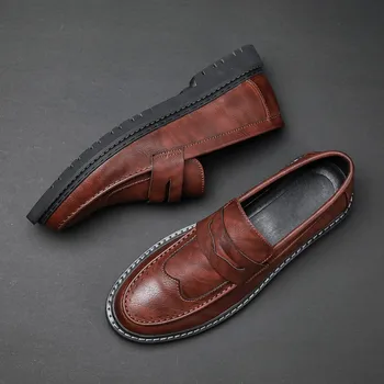 Barbati Casual Pantofi de Brand din Piele Barbati Mocasini Mocasini Confortabil Respirabil Alunecare pe Pantofi pentru Condus Negru Plus Dimensiune 38-44