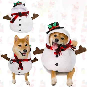 De crăciun, om de Zăpadă animal de Companie Cosplay Costum Câine de Companie Anul Nou Partidul de Vacanță Dress Up Drăguț Și Confortabil de Îmbrăcăminte pentru animale de Companie de îmbrăcăminte de Iarnă