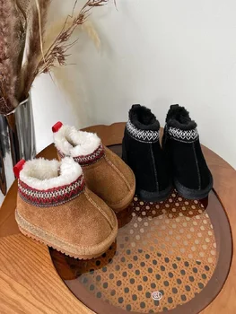 Dimensiuni 22-37 De Pluș Baby Pantofi De Iarna Nou De Zăpadă Bumbac Pantofi Fete Moale Cu Talpi De Pantofi De Mers Pe Jos De Băieți Pantofi Casual Camel Culoare Negru