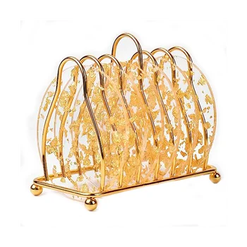 6 Buc Folie de Aur Acrilice roller-Coastere cu Titularul,Coaster Set pentru Masă de Protecție Bar Bucătărie Acasă Decor