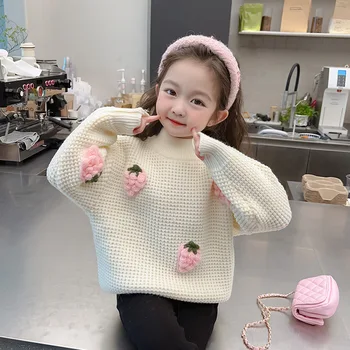 Fata Pulover Toamna 2023 Nou Copil coreean Toamna Pulover Pulover Fata de Toamnă Punctul Copii Unită Pulover Pulover Fete