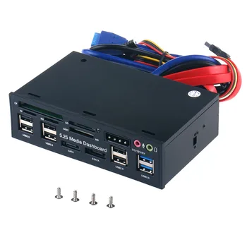 Multi-Funcție USB 3.0 Hub ESATA Port SATA Intern Cititor de Card PC-ul mass-Media de pe Panoul Frontal Audio Pentru SD, MS, CF TF M2, MMC Carduri de Memorie