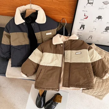 Băiatul haina de iarna pentru copii clip de bumbac și lână și îngroșa iarna 2023 băiat nou refuz bumbac căptușit jacheta copii Japoneze