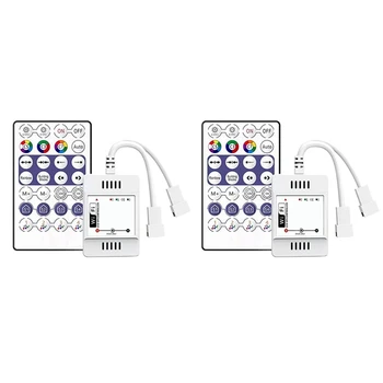 2X DC12-24V 28 Cheie RF Controler WiFi APP Muzică Vocală de Control de la Distanță pentru WS2812B WS2811 RGB LED Strip Lumină Acasă Dimmer 