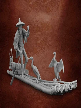 Unassambled 1/32 54mm omul antic, Vechi Pescar de Rășină figura model în miniatură kituri Nevopsite